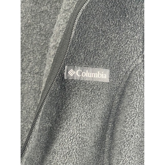 Columbia Fleece Vest Womens Size L Charcoal Gray Zip Up Pockets - Picture 3 of 4